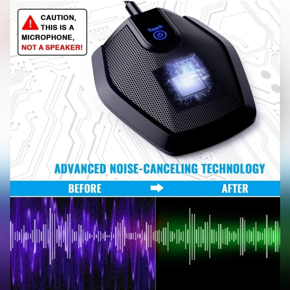 TONOR G11 Conference USB Microphone Omnidirectional Condenser PC Mic, Black. The